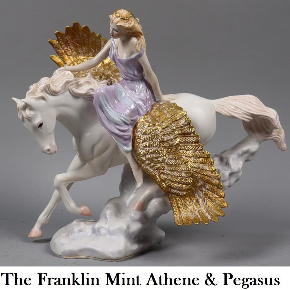 The Franklin Mint Athene and Pegasus Porcelain Figurine PAULINE PARSON box cert